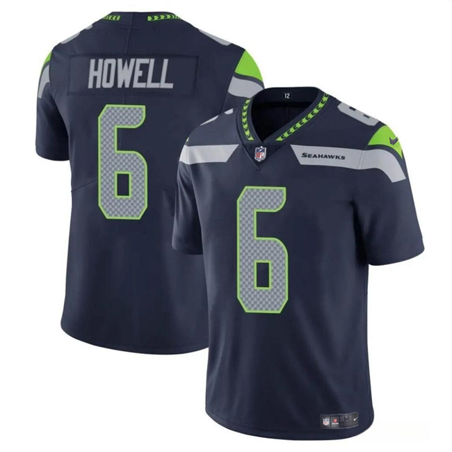 Men's Seattle Seahawks #6 Sam Howell Navy Vapor Limited Stitched Football Jersey